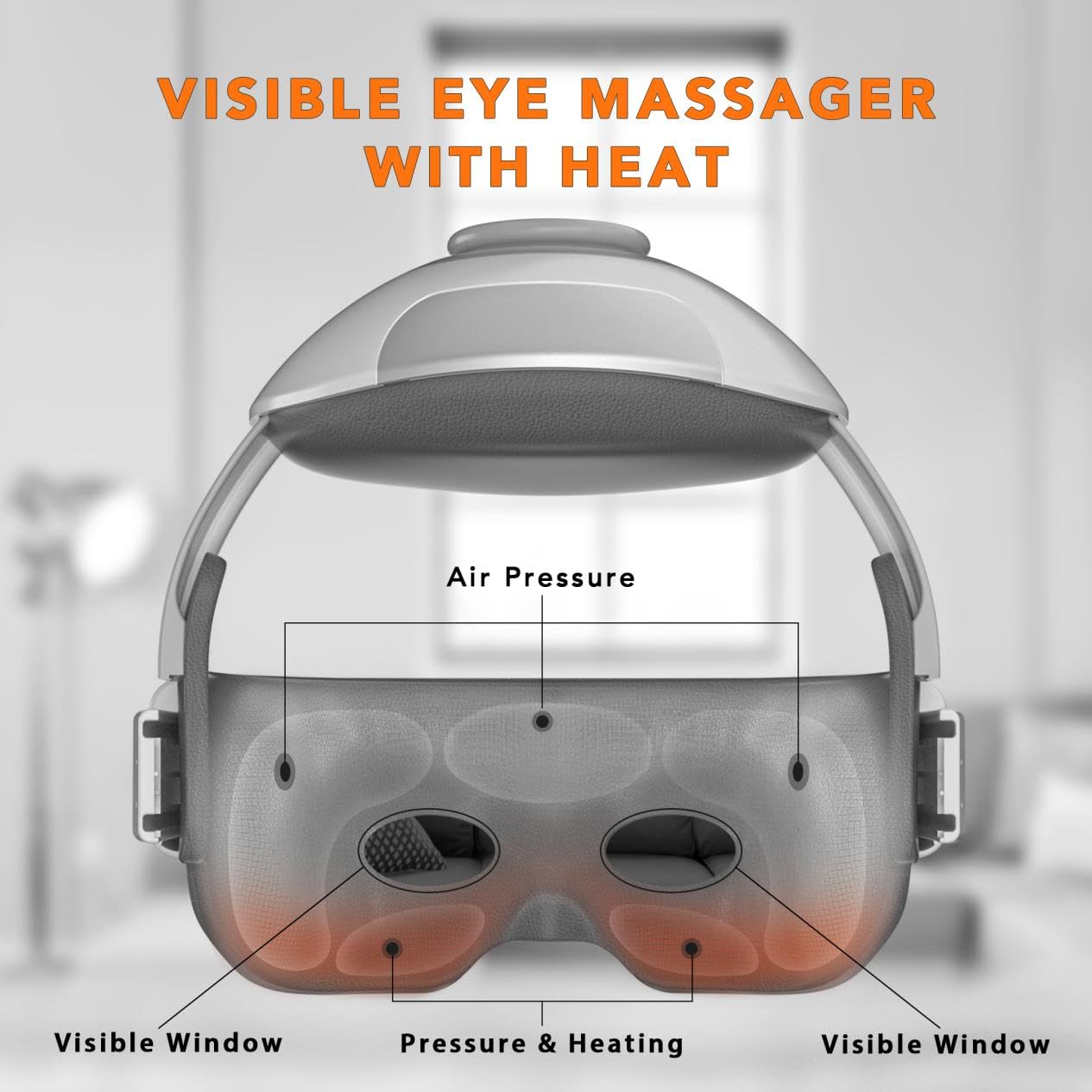 Breo iDream 3 eye massager features: visible window, air pressure, pressure & heating