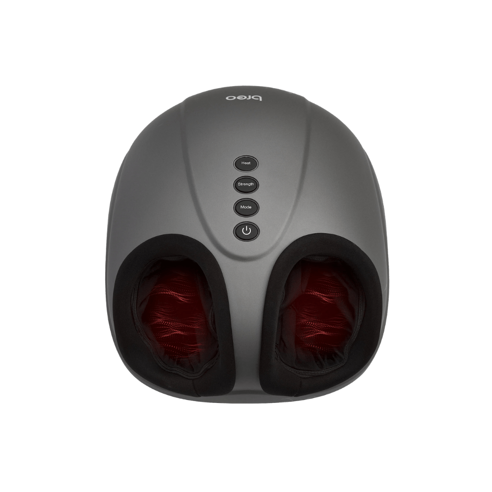 Breo foot massager - Top view, showcasing control panel and footbeds Breo Foot Massager - us.breo.com - best - breo - massagers