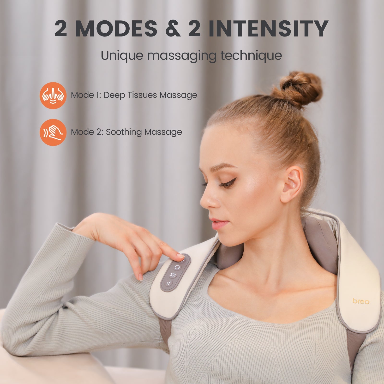Breo N5 Mini neck massager with 2 modes and intensity options for relaxation Breo N5 Mini Deep Tissue Neck Massager - us.breo.com - best-breo-massagers