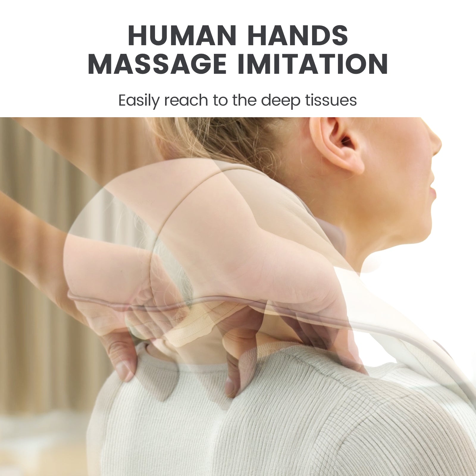 Breo Neck Massager: Human hands massage imitation, Easily reach to the deep tissues Breo N5 Mini Deep Tissue Neck Massager - us.breo.com - best-breo-massagers