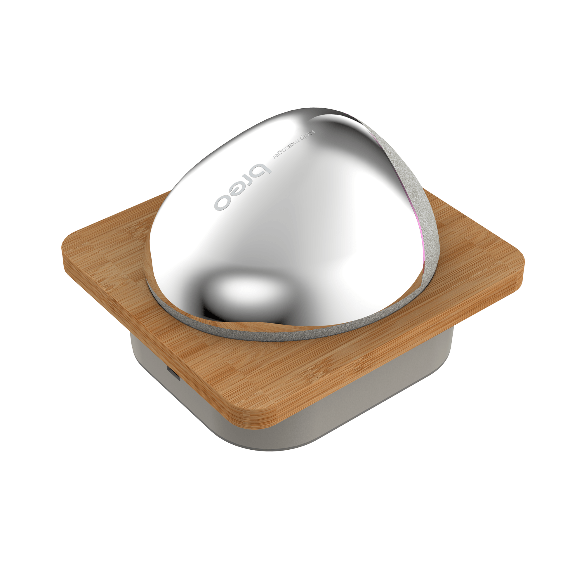 Breo Scalp Mini Pro massager on charging base, ready for use Breo Scalp Mini Pro with Charging Base - us.breo.com - best-breo-massagers