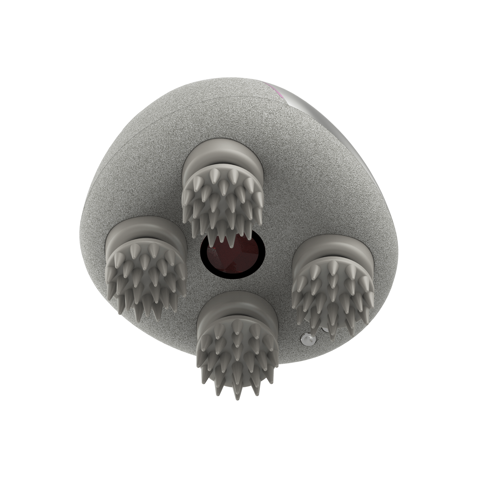 Breo Scalp Mini Pro massager head detail, grey with massage nodes. Breo Scalp Mini Pro with Charging Base - us.breo.com - best-breo-massagers