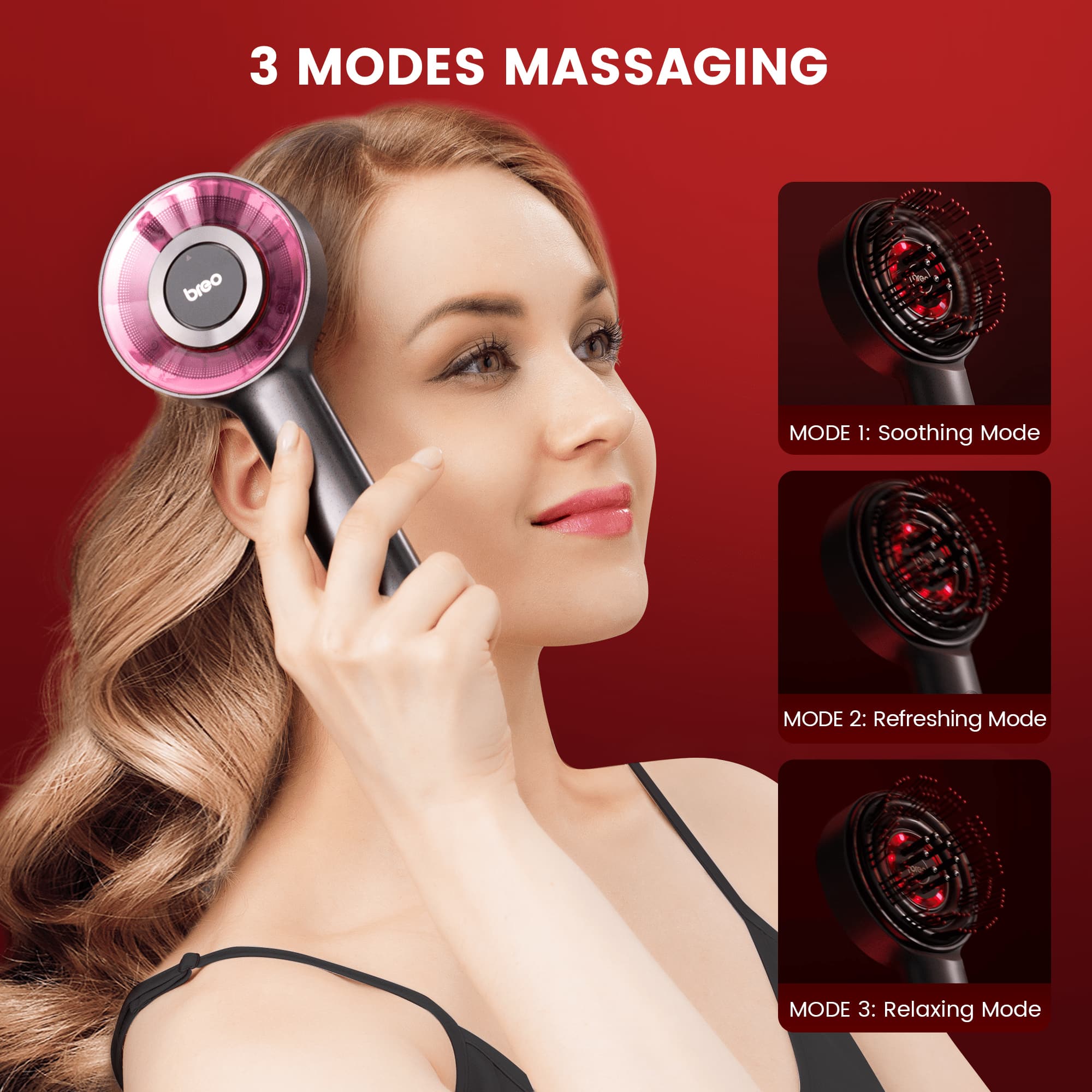 Breo S3 Scalp Massager: 3 massage modes for relaxation