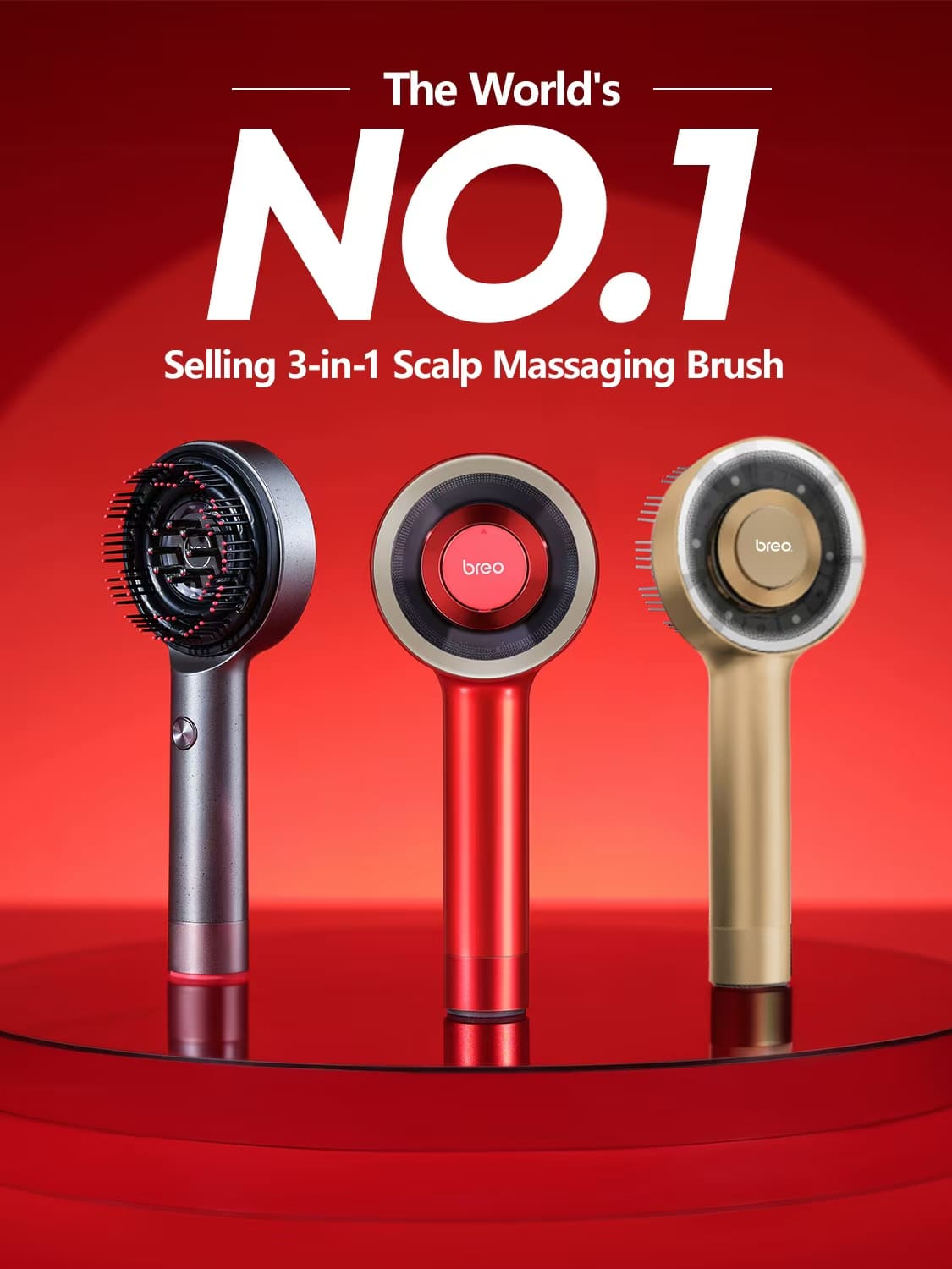 Breo Scalp 3 | Best Red Light Therapy Scalp Massager – Breo