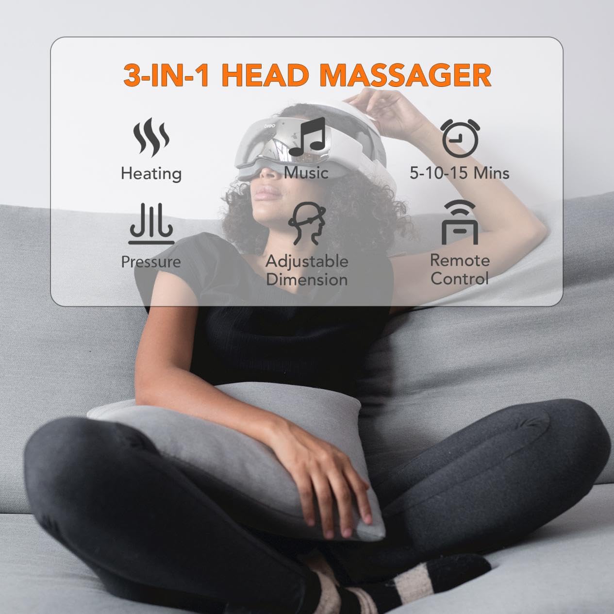 Breo iDream 3 Head Massager - features: heating, music, pressure