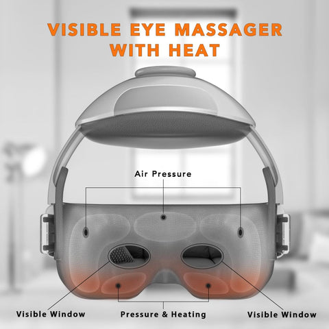Breo iDream 3 eye massager features: visible window, air pressure, pressure & heating