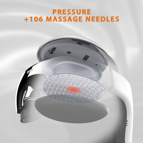 Breo iDream 3 head massager showing massage needles and pressure points