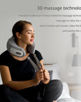 Woman using Breo iNeck 3 Pro neck massager for neck relaxation Breo iNeck 3 Pro Neck Massager - us.breo.com - best-breo-massagers