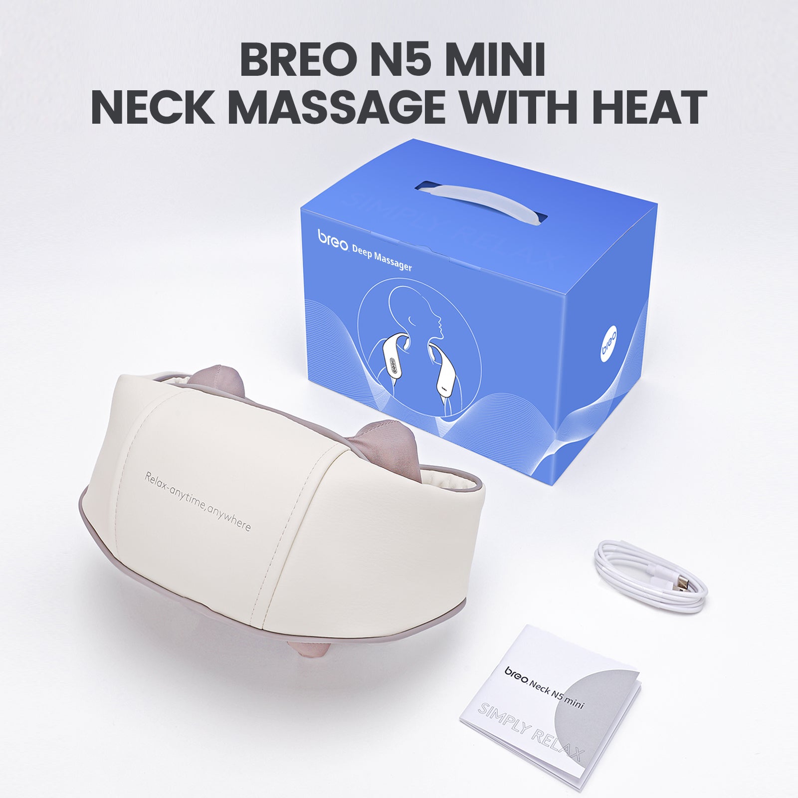 Breo N5 Mini neck massager with heat, relax anytime anywhere Breo N5 Mini Deep Tissue Neck Massager - us.breo.com - best-breo-massagers