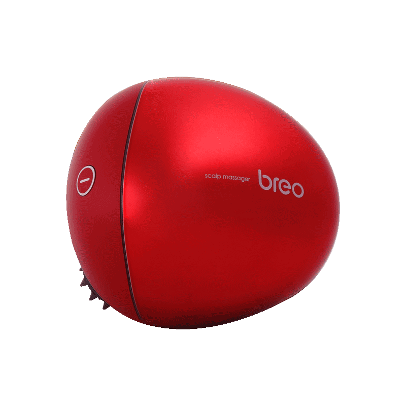 Breo Scalp Mini Massager in red. Electric Head &amp; Body Massager for relaxation. Electric Scalp Mini Head &amp; Body Massager - premium massagers-us.breo.com-breo massager